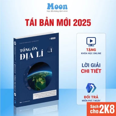 Địa lí 12 Chương trình mới : Sách Tổng ôn Địa Lí ôn thi thpt quốc gia 2026, đánh giá năng lực moonbook 11 Địa lí 12 Chương trình mới : Sách Tổng ôn Địa Lí ôn thi thpt quốc gia 2026, đánh giá năng lực moonbook 11