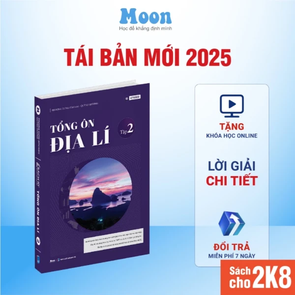 Hình ảnh sản phẩm Địa lí 12 Chương trình mới : Sách Tổng ôn Địa Lí ôn thi thpt quốc gia 2026, đánh giá năng lực moonbook