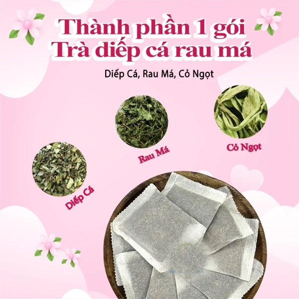 Hình ảnh sản phẩm Diếp Cá Rau Má Trà Hộp 30 Gói Túi Lọc - Giá chỉ 42.000 - Siêu Thị Thiên Nhiên
