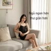Đồ bộ mặc nhà WANNABE đồ đùi nữ quần sọt áo 2 dây basic đơn giản thoải mái chăm sóc giấc ngủ BS612 3