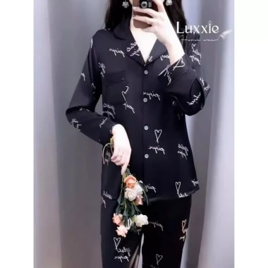 Đồ bộ nữ pijama lụa latin tay dài cổ sơ mi - Thiết kế sang trọng, giá chỉ 235.000 6