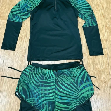 Đồ bơi bikini set 2 món chống nắng tay dài giá rẻ chỉ 199k - Áo tắm thể thao đi biển nữ Q02 6