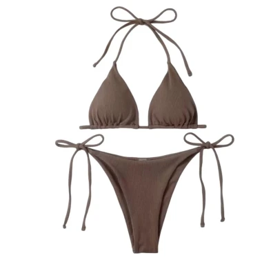 Đồ bơi chia eo cao hai mảnh màu kẹo thời trang 15