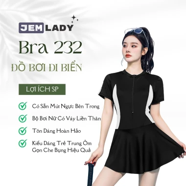 Đồ Bơi Nữ 1 Mảnh Kín Đáo Tay Ngắn Phối Váy Có Quần Trong Đệm Ngực - Giảm 20% còn 159k 2 Đồ Bơi Nữ 1 Mảnh Kín Đáo Tay Ngắn Phối Váy Có Quần Trong Đệm Ngực - Giảm 20% còn 159k 2