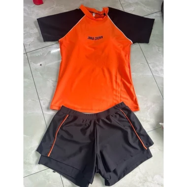 Đồ Bơi Nữ 2 Mảnh Co Giãn Cao Cấp - Áo Tay Ngắn Phối Quần Đùi Thun Giá Shock 113k 4