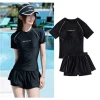 Đồ Bơi Nữ 2 Mảnh Co Giãn Cao Cấp - Áo Tay Ngắn Phối Quần Đùi Thun Giá Shock 113k 6