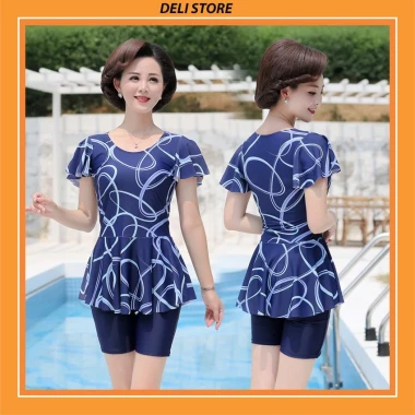 Đồ Bơi Nữ Bigsize Co Giãn Giấu Bụng - Quần Rời Trung Niên Giá Rẻ 199k 2