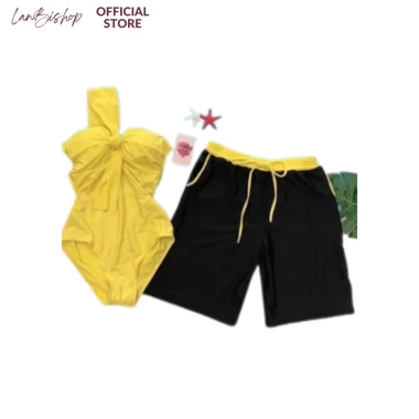 Đồ Bơi Nữ Bikini Cặp Đôi Nam Nữ Liền Thân LANBISHOP Vàng Nơ To - Giá Rẻ Chỉ 199k 2 Đồ Bơi Nữ Bikini Cặp Đôi Nam Nữ Liền Thân LANBISHOP Vàng Nơ To - Giá Rẻ Chỉ 199k 2