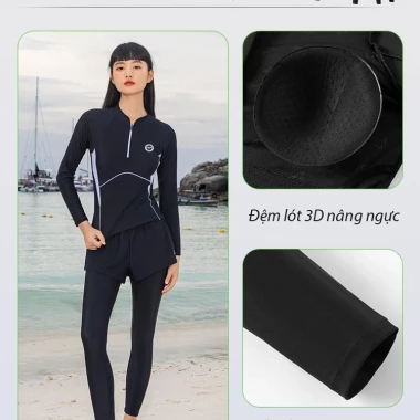 Đồ Bơi Nữ Dáng Dài Big Size 80kg - Chống Nắng Nhanh Khô Thoáng Khí Giá 420k 3