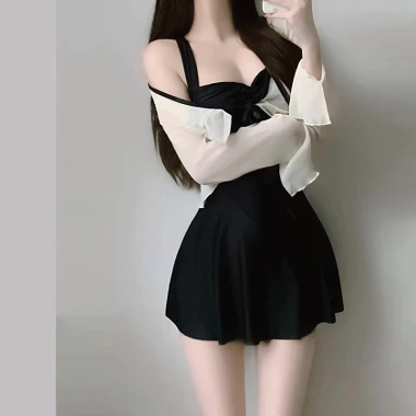 Đồ Bơi Nữ Hai Mảnh Mùa Xuân Che Thịt Bảo Thủ Dài Tay Chống Nắng Cao Cấp Giảm Giá 11