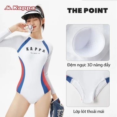 Đồ Bơi Nữ Kappa Dài Tay Kín Đáo - Bộ Bơi Liền Mảnh Cho Nữ Giảm Giá 160000đ 6