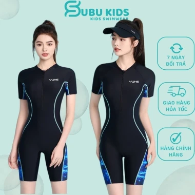 Đồ bơi nữ liền thân kín đáo khóa trước - Giá chỉ 299k - Phong cách thể thao năng động 2