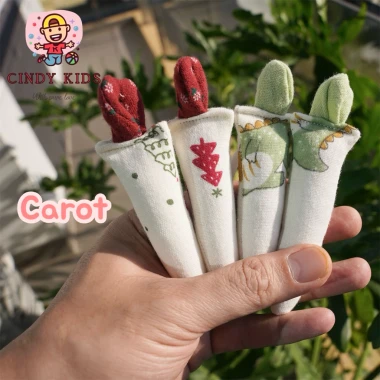 Đồ Chơi Cầm Tay Củ Cà Rốt Nhồi Bông Muslin Chống Giật Mình Cho Bé Giá Chỉ 29k 2