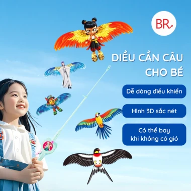 Đồ Chơi Diều 3D Mini Cho Bé Kèm Cần Câu Và Dây Thả 50m – Diều Cầm Tay Họa Tiết Hoạt Hình Dễ Thương 02804 3
