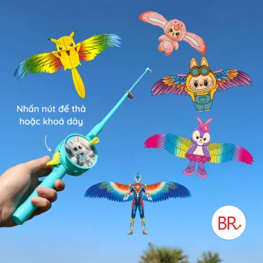 Đồ Chơi Diều 3D Mini Cho Bé Kèm Cần Câu Và Dây Thả 50m – Diều Cầm Tay Họa Tiết Hoạt Hình Dễ Thương 02804 4