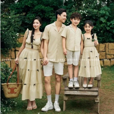 Đồ gia đình thiết kế - set đồ gia đình du lịch - đồ đôi mẹ và bé gái - bộ đồng phục gia đình đẹp - đồ đôi gia đình
