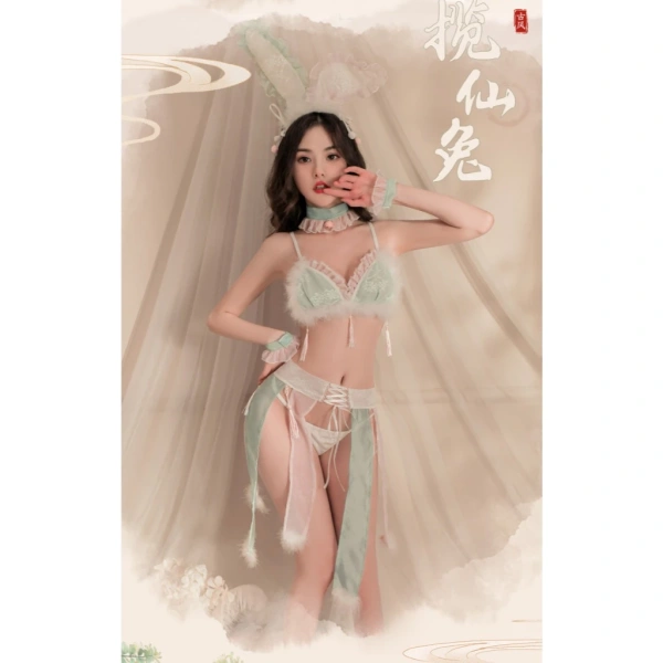 Hình ảnh sản phẩm Đồ ngủ gợi cảm cosplay cổ trang Trung Hoa ren xuyên thấu sexy quyến rũ set hán phục xẻ tà thanh lịch cao cấp