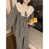 Đồ Ngủ Nữ Hàn Quốc Dài Tay Cotton Ấm Áp, Ôm Êm, Caro Dễ Thương - Giá 140k 4