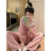 Đồ Ngủ Nữ Hàn Quốc Dài Tay Cotton Ấm Áp, Ôm Êm, Caro Dễ Thương - Giá 140k 6