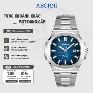 Đồng hồ ABORNI WATCH Series 8.839 sang trọng - Giá 368.000đ, phong cách lịch lãm