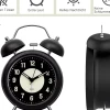 Đồng Hồ Báo Thức Để Bàn Chuông To, Quartz Có Dạ Quang Có Đèn Trang Trí Bàn Học Phòng Kích Thước 10cm 5