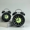 Đồng Hồ Báo Thức Để Bàn Chuông To, Quartz Có Dạ Quang Có Đèn Trang Trí Bàn Học Phòng Kích Thước 10cm 13