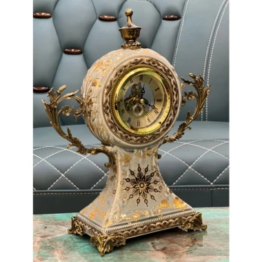 Đồng hồ để bàn sứ và hợp kim đồng phong cách cổ điển sang trọng - Giá ưu đãi 1.89 triệu 3