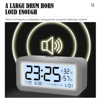 Đồng hồ led để bàn báo thức UKIO màn hình LCD cao cấp đo nhiệt độ và độ ẩm cutenery