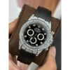Đồng hồ nam Rolexs mặt đen vỏ đá 6kim 40mm Automatic, dây cao su - Giảm đến 2.415.000₫