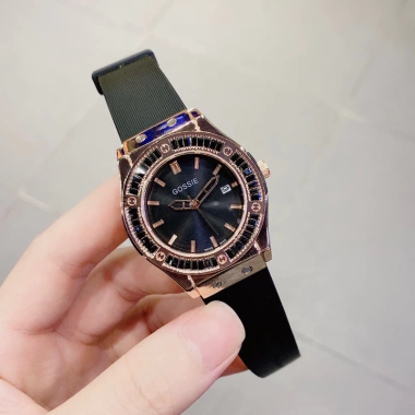 Đồng Hồ Nữ Gossie Đen Đá Ống Ruby Cao Cấp Sang Trọng Giá 249k 3