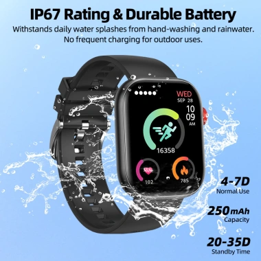 Đồng hồ thông minh GOOJODOQ 2.01 HD IP67, theo dõi huyết áp, trợ lý AI giọng nói - Giá chỉ 459.000₫