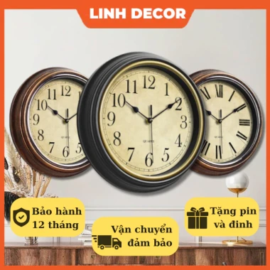 Đồng Hồ Treo Tường Cổ Điển Decor Phòng Khách - Giá Rẻ 115k - LINH DECOR 2
