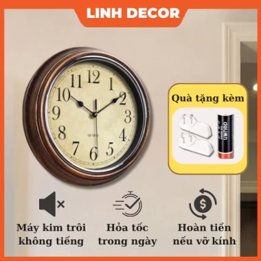 Đồng Hồ Treo Tường Cổ Điển Decor Phòng Khách - Giá Rẻ 115k - LINH DECOR 4