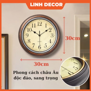 Đồng Hồ Treo Tường Cổ Điển Decor Phòng Khách - Giá Rẻ 115k - LINH DECOR 5