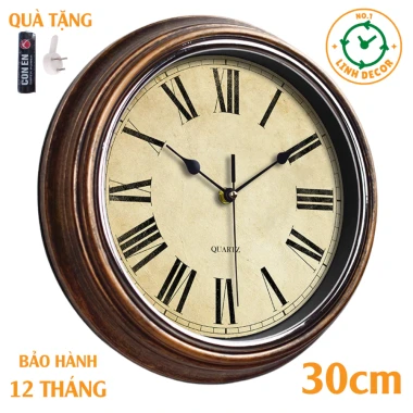 Đồng Hồ Treo Tường Cổ Điển Decor Phòng Khách - Giá Rẻ 115k - LINH DECOR 24