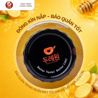 Dooraewon Mật Ong Gừng 1Kg - Trà Gừng Ngon, Tăng Cường Immunity, Xuất Kèm VAT Chính Hãng Hàn Quốc
