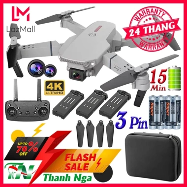 Drone E88 Pro flycam mini giá rẻ, máy bay không người lái điều khiển từ xa, camera chất lượng cao