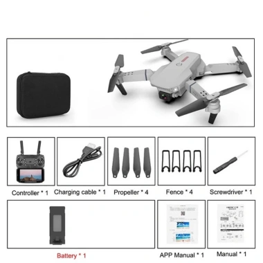 Drone E88 Pro flycam mini giá rẻ, máy bay không người lái điều khiển từ xa, camera chất lượng cao