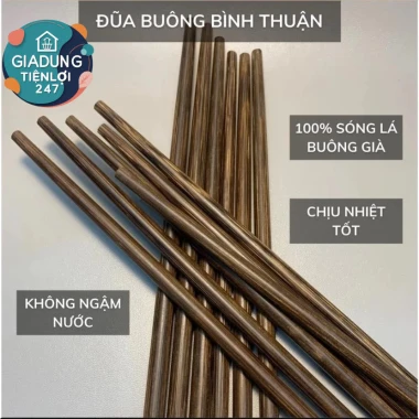 Đũa Gỗ Cao Cấp Buông Bình Thuận - An Toàn, Không Cong Vênh, Chịu Nhiệt Tốt, Giá Tốt 108k 2