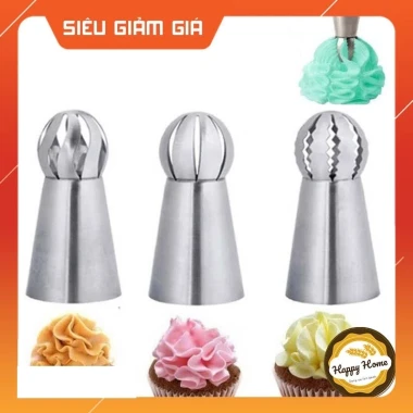Đui bắt bông kem 3D thép không gỉ - Quả cầu sang trọng GIÁ CHỈ 18900Đ - CHẤT LƯỢNG CAO 3