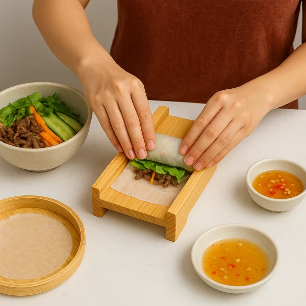 Hình ảnh sản phẩm Dụng Cụ Khuôn Cuốn Nem Rán Gỗ Hinoki Cao Cấp - Giảm 25059đ còn 21996đ