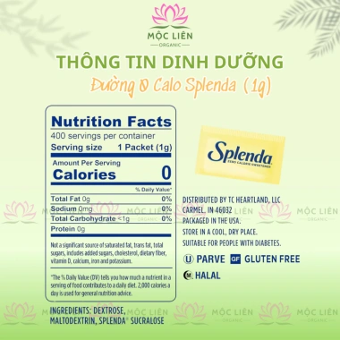 Đường Splenda Không Calo 100g – Ăn Kiêng Kiểm Soát Tiểu Đường, Keto, Giá Ưu Đãi 49.500₫