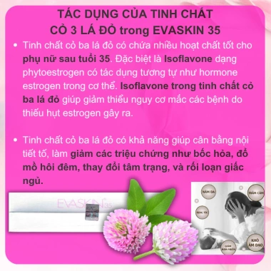 Evaskin 35 - Bổ Sung Collagen, Estrogen, Đẹp Da, Tăng Tính Đàn Hồi, Chống Lão Hóa, Sáng Da, (Hộp 30 Viên)[CHÍNH HÃNG] 2