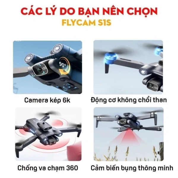 Hình ảnh sản phẩm Flycam Mini S1S chống va chạm, điều khiển từ xa - Drone giá rẻ không chổi than 759,000₫