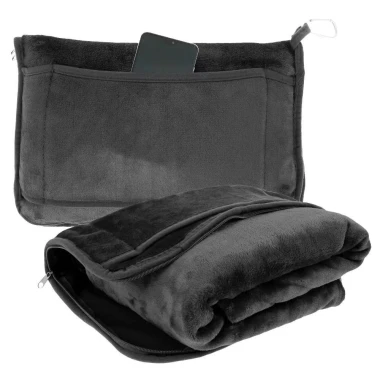 FOUNDTWO Nap Quilt, Bộ gối và chăn du lịch có thể gập lại ấm áp, Dây đeo hành lý chất lượng cao Thoải mái với túi đựng Gối ném mềm gia đình