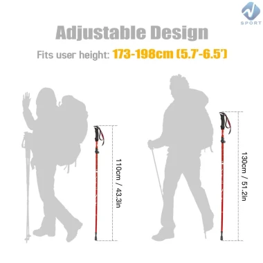 Gậy Leo Núi Gấp Gọn Siêu Nhẹ - Tiết Kiệm 20% - Gậy Đi Bộ Nhẹ Cân 8 Gậy Leo Núi Gấp Gọn Siêu Nhẹ - Tiết Kiệm 20% - Gậy Đi Bộ Nhẹ Cân 8
