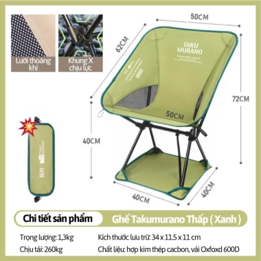 Ghế Camping Gấp Gọn Khung Thép Carbon Chịu Tải 240kg Giá Rẻ 15 Ghế Camping Gấp Gọn Khung Thép Carbon Chịu Tải 240kg Giá Rẻ 15