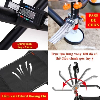 Ghế Câu Cá Địa Hình Siêu Bền KK19 - Giảm 116k Còn 580k, Full Phụ Kiện 5