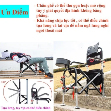 Ghế Câu Cá Địa Hình Siêu Bền KK19 - Giảm 116k Còn 580k, Full Phụ Kiện 6