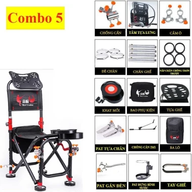 Ghế Câu Cá Địa Hình Siêu Bền KK19 - Giảm 116k Còn 580k, Full Phụ Kiện 12